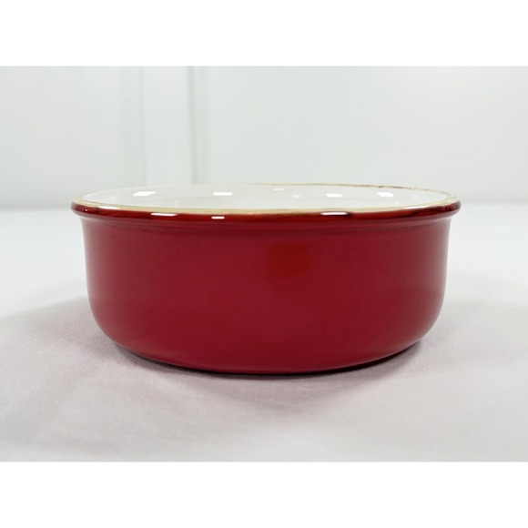 Sur La Table Red Stoneware Handled Soup Bowl Casserole Fondue Pot Oven Safe - Picture 4 of 9
